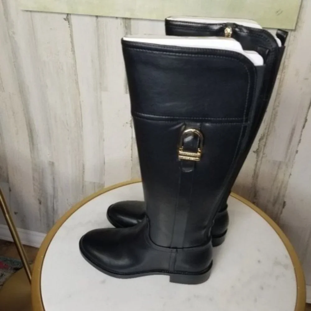 Tommy Hilfiger Rownd Up To-The-Knee Boot Black 6.5M